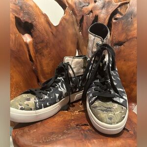 Men’s Camo High Top SUN + STONE Mesa Patchwork Lace High Top Sneaker Size 10.5